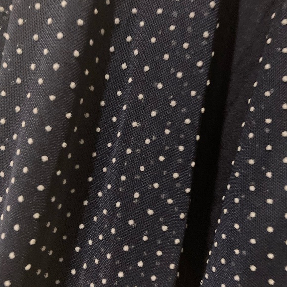 Ladies Green Envelope Navy Swiss Dot Blouse - Picture 2 of 5